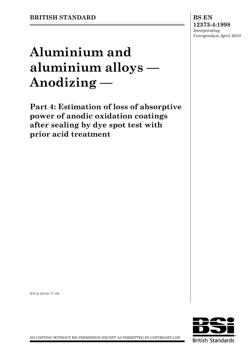 BS EN 12373-4-1998 (2010).pdf_第1页