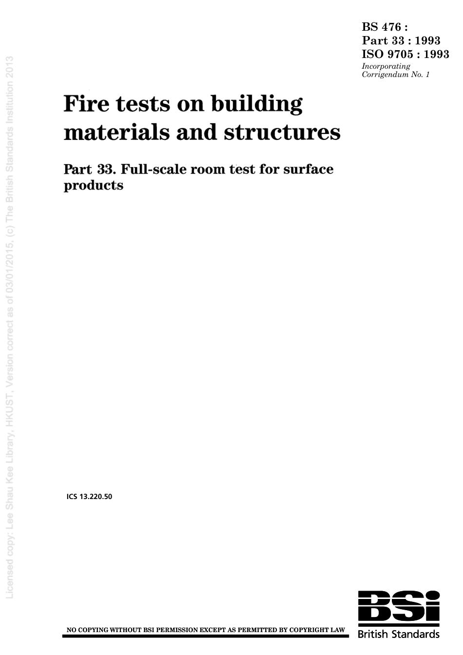 BS 00476-33-1993 (2014) scan.pdf_第1页