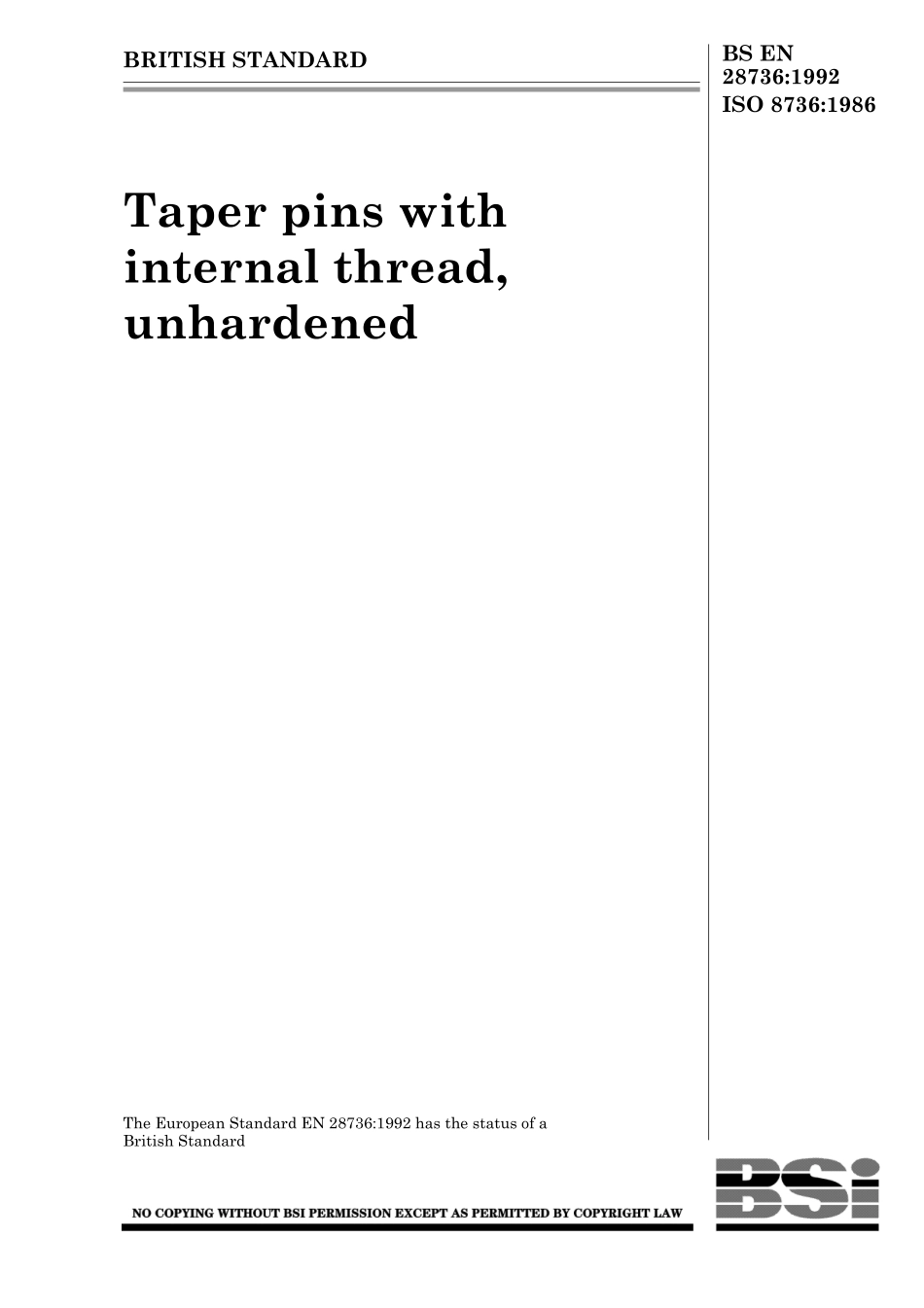 BS EN 28736-1992 (1999) ISO 8736-1986.pdf_第1页