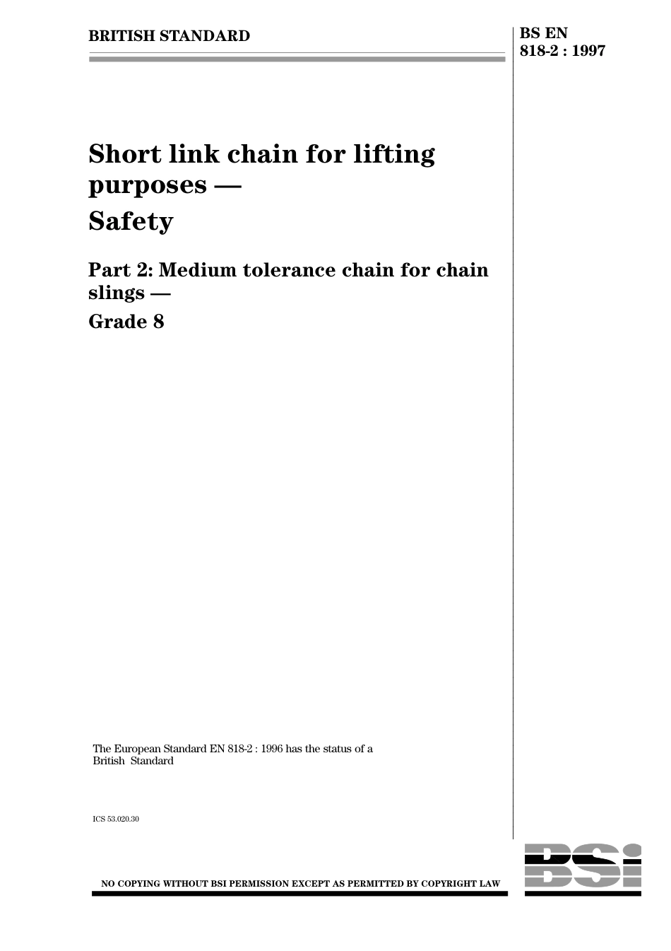 BS EN 818-2 Short Link Chain G8-Safety.pdf_第1页