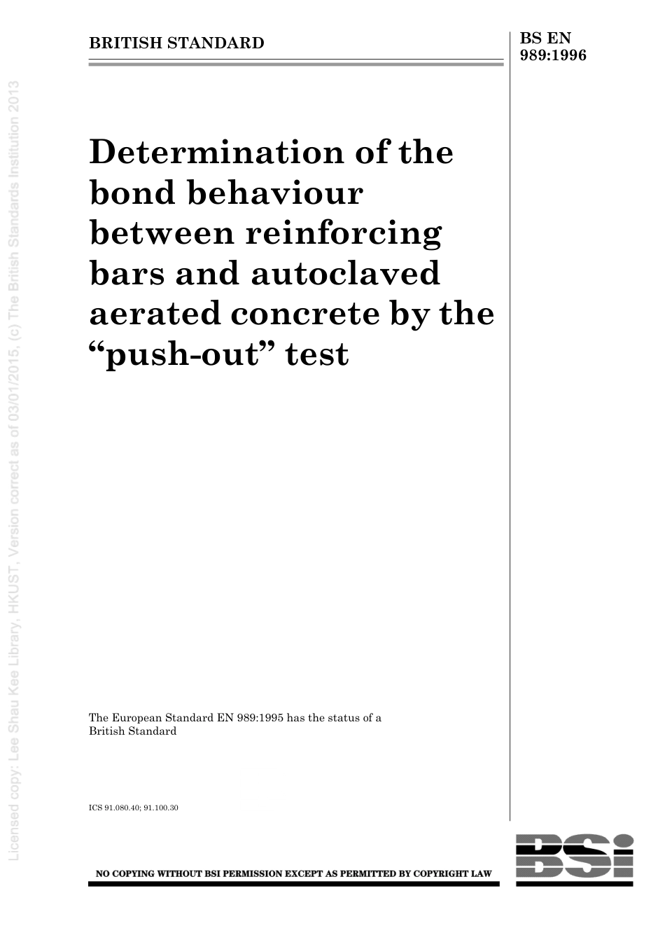 BS EN 00989-1996 (1999).pdf_第1页