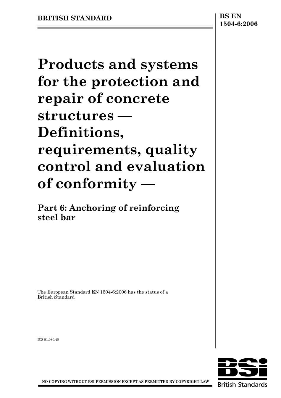 BS EN 01504-6-2006.pdf_第1页