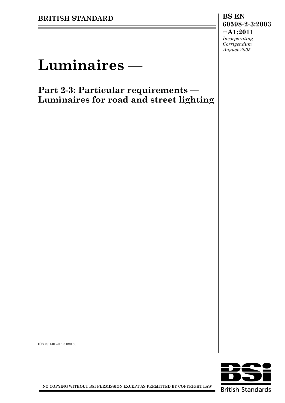 BS EN 60598-2-3-2003 + A1-2011.pdf_第1页