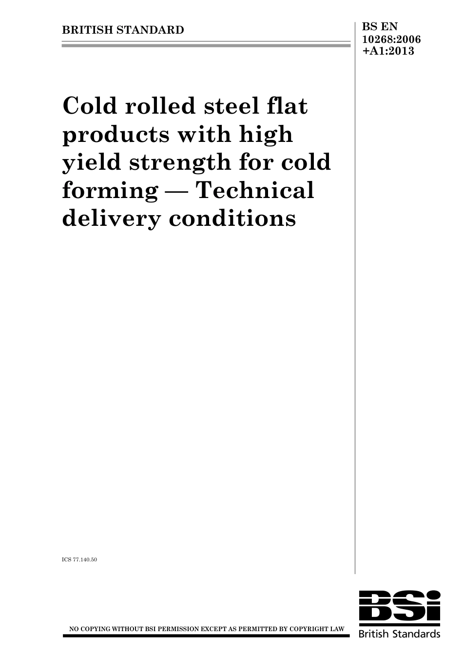 BS EN 10268-2006 + A1-2013.pdf_第1页