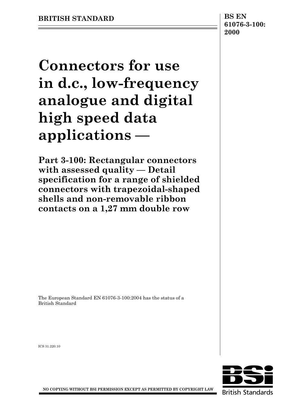 BS EN 61076-3-100-2000.pdf_第1页