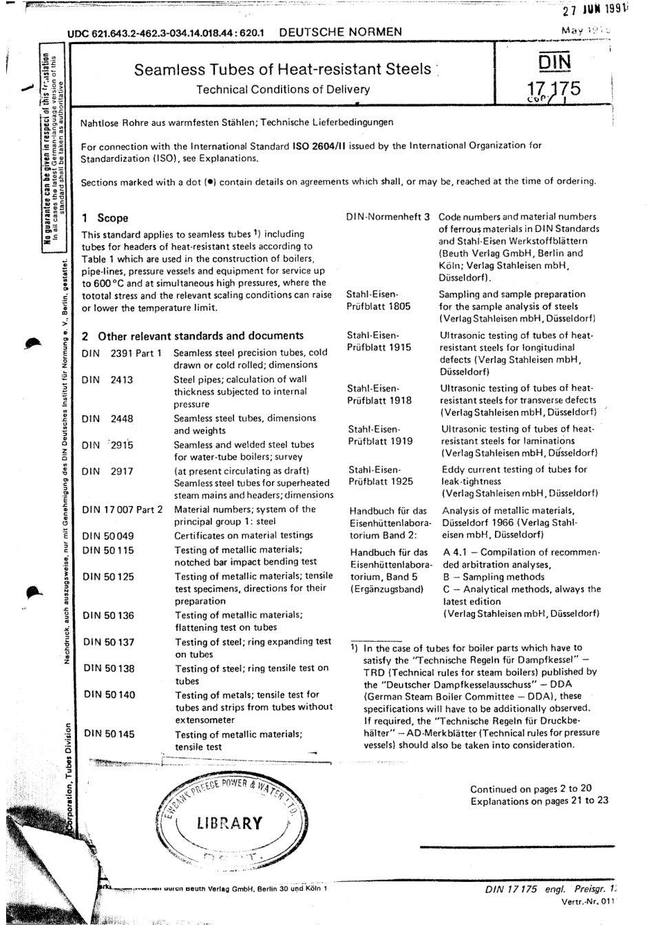 DIN 17175-1979 , Seamless Tubes of Heat Resistant Steels.pdf_第1页