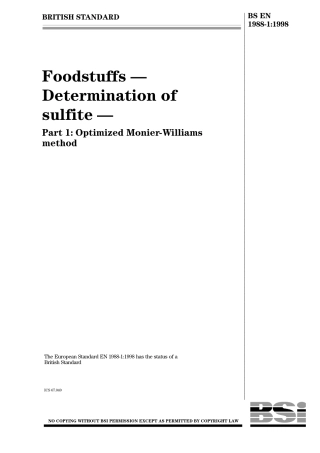 BS EN 1988-1-1998 , Foodstuffs , Determination of Sulfite.pdf