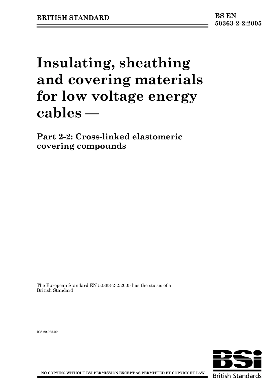 BS EN 50363-2-2-2005 (2006).pdf_第1页