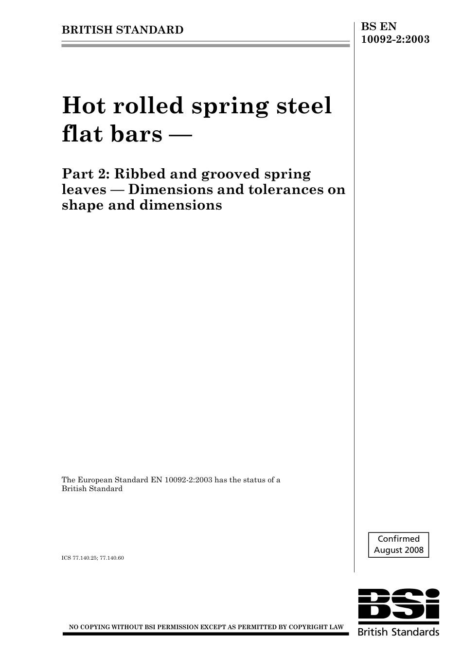 BS EN 10092-2-2003 (2008).pdf_第1页