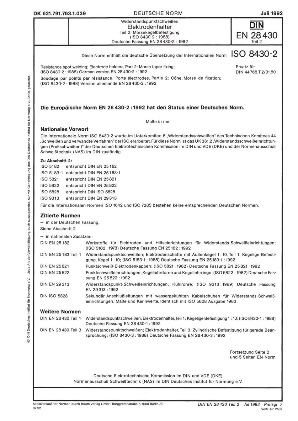DIN EN 28430-2 1992-07.pdf_第1页