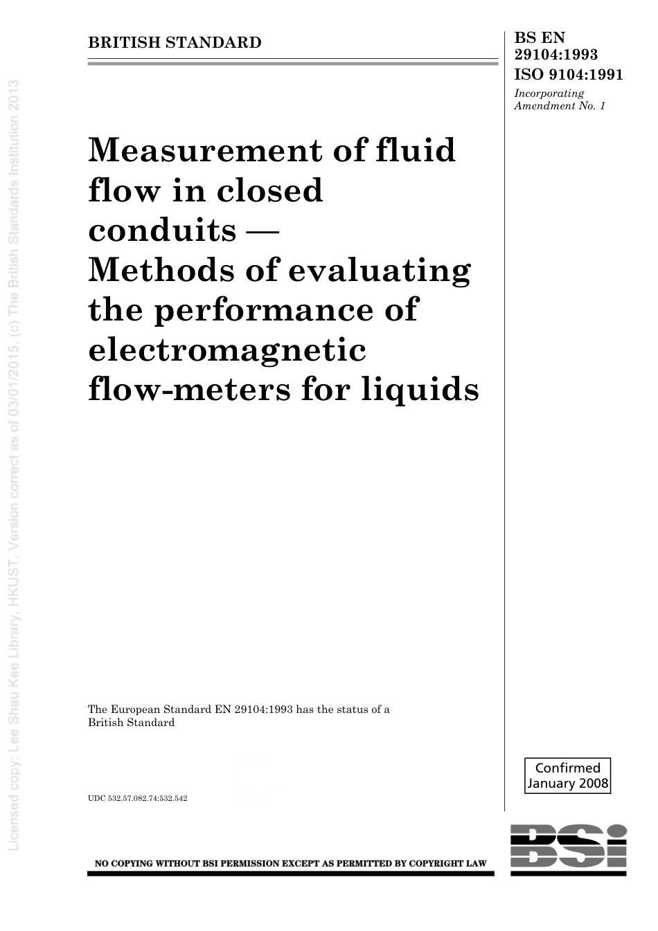 BS EN 29104-1993 (2008) ISO 9104-1991.pdf_第1页
