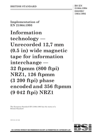 BS EN 21864-1994 (2000) ISO IEC 1864-1992.pdf