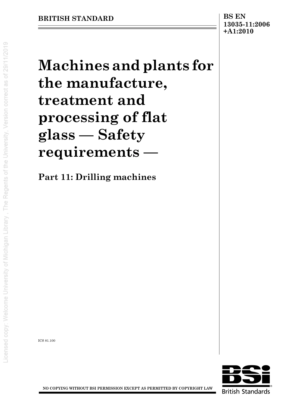 BS EN 13035-11-2006 + A1-2010.pdf_第1页