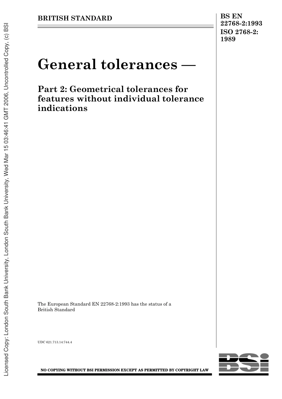 BS EN 22768-2-1993 (1999) ISO 2768-2-1989.pdf_第1页