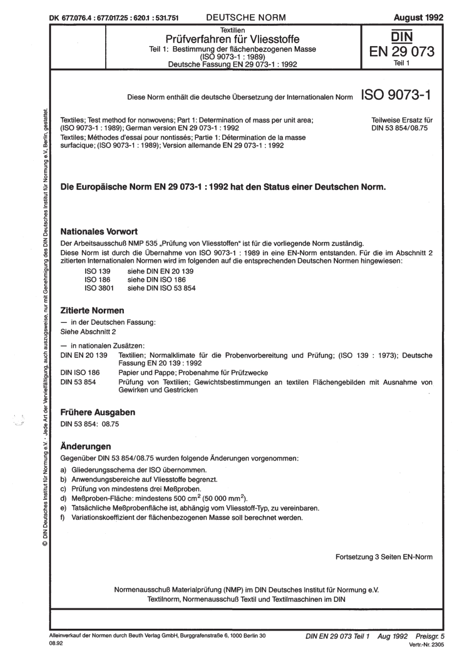 DIN EN 29073-1 1992-08.pdf_第1页