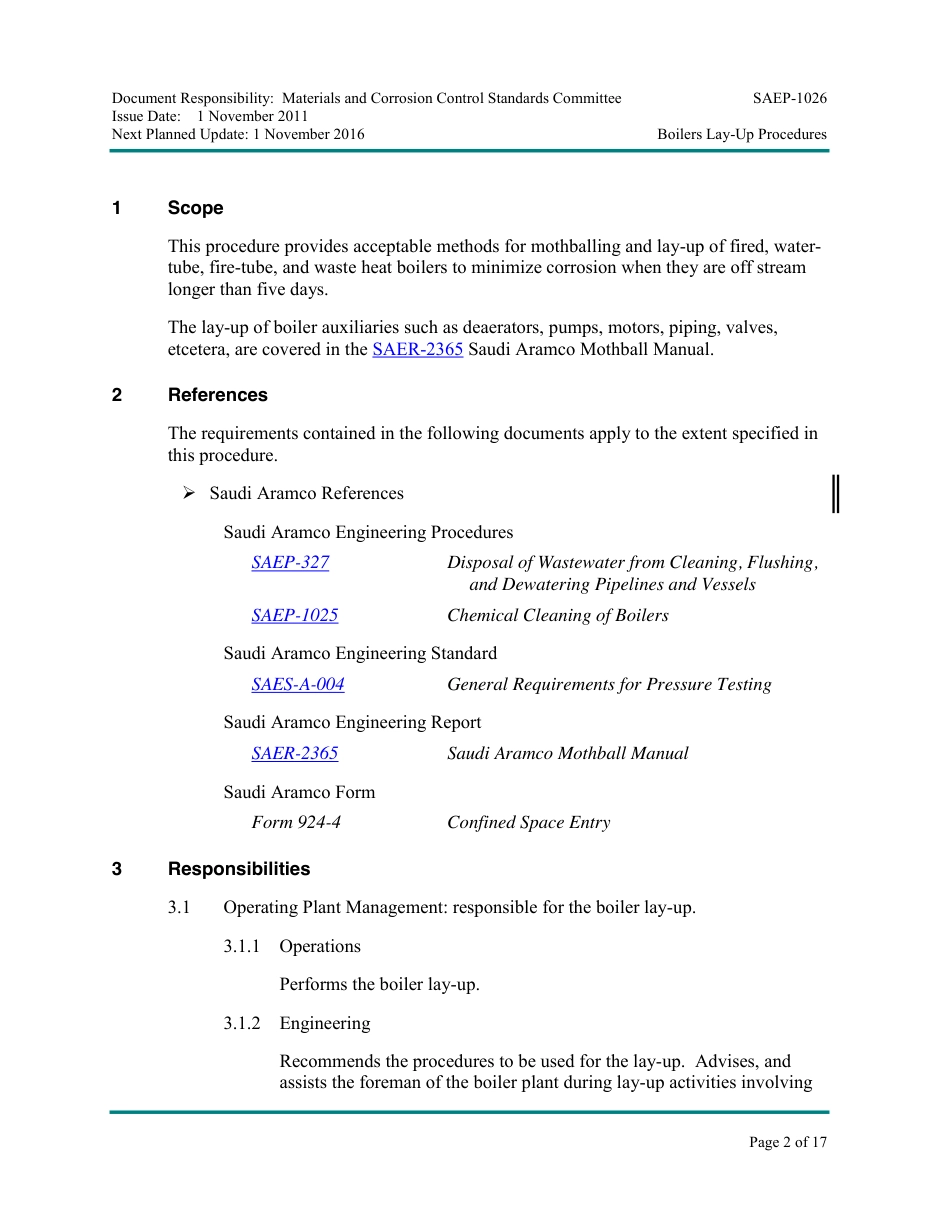 SAEP-1026_Boilers Lay-Up Procedures.pdf_第2页