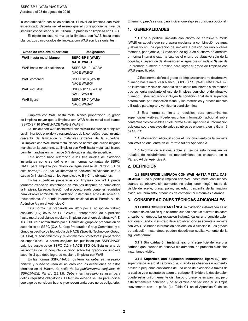 SSPC SP 5 (WAB)_es.pdf_第2页