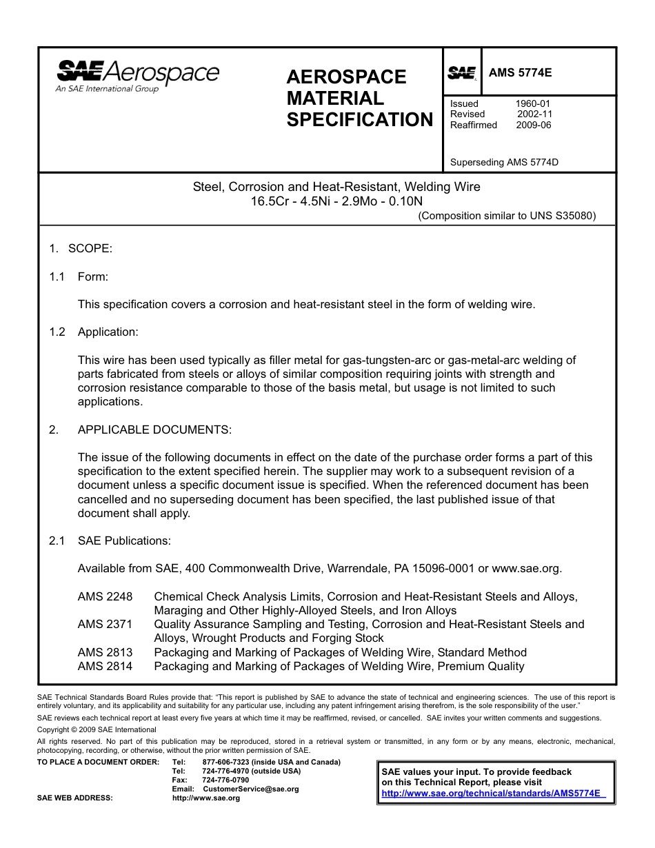 SAE AMS 5774E-2009.pdf_第1页