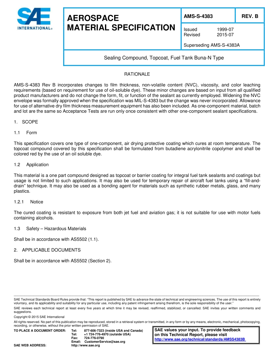 SAE AMS-S-4383B-2015.pdf_第1页