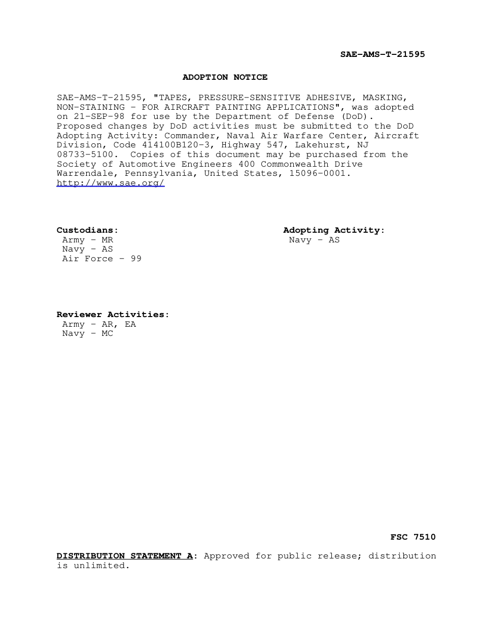 SAE AMS-T-21595-1998.pdf_第1页