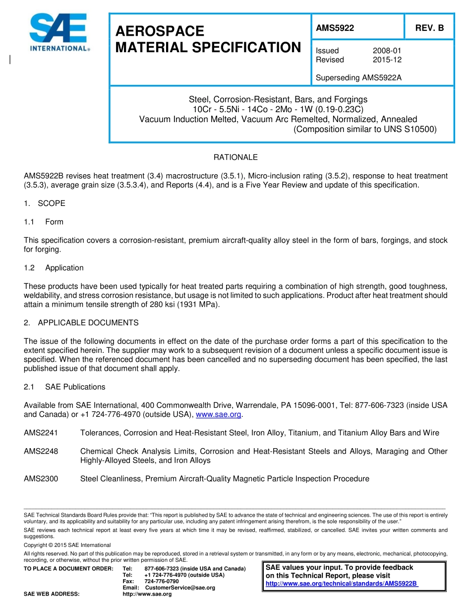SAE AMS 5922B-2015.pdf_第1页