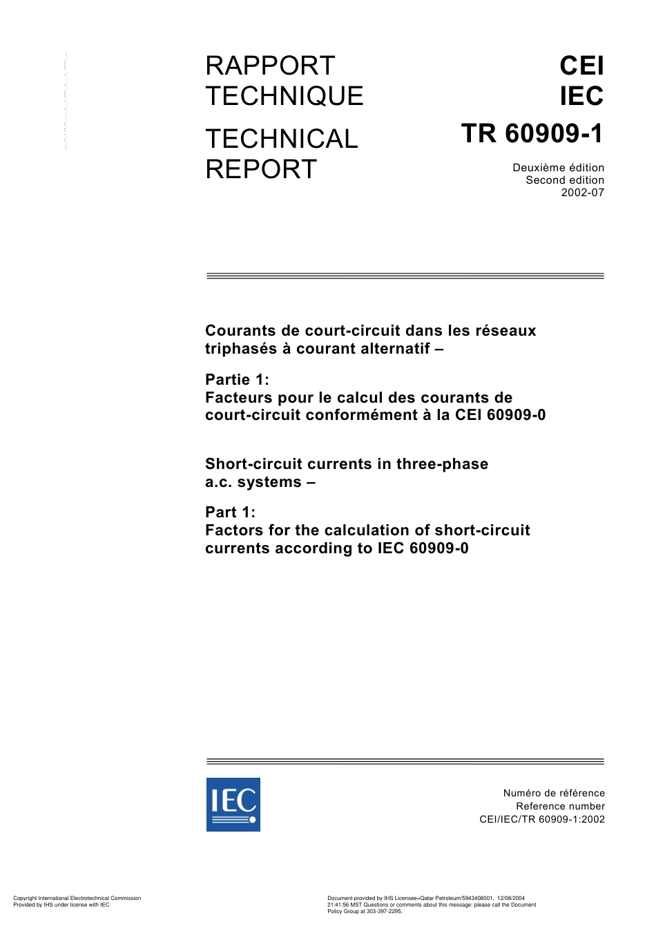 IEC TR 60909-1-2002.pdf_第1页