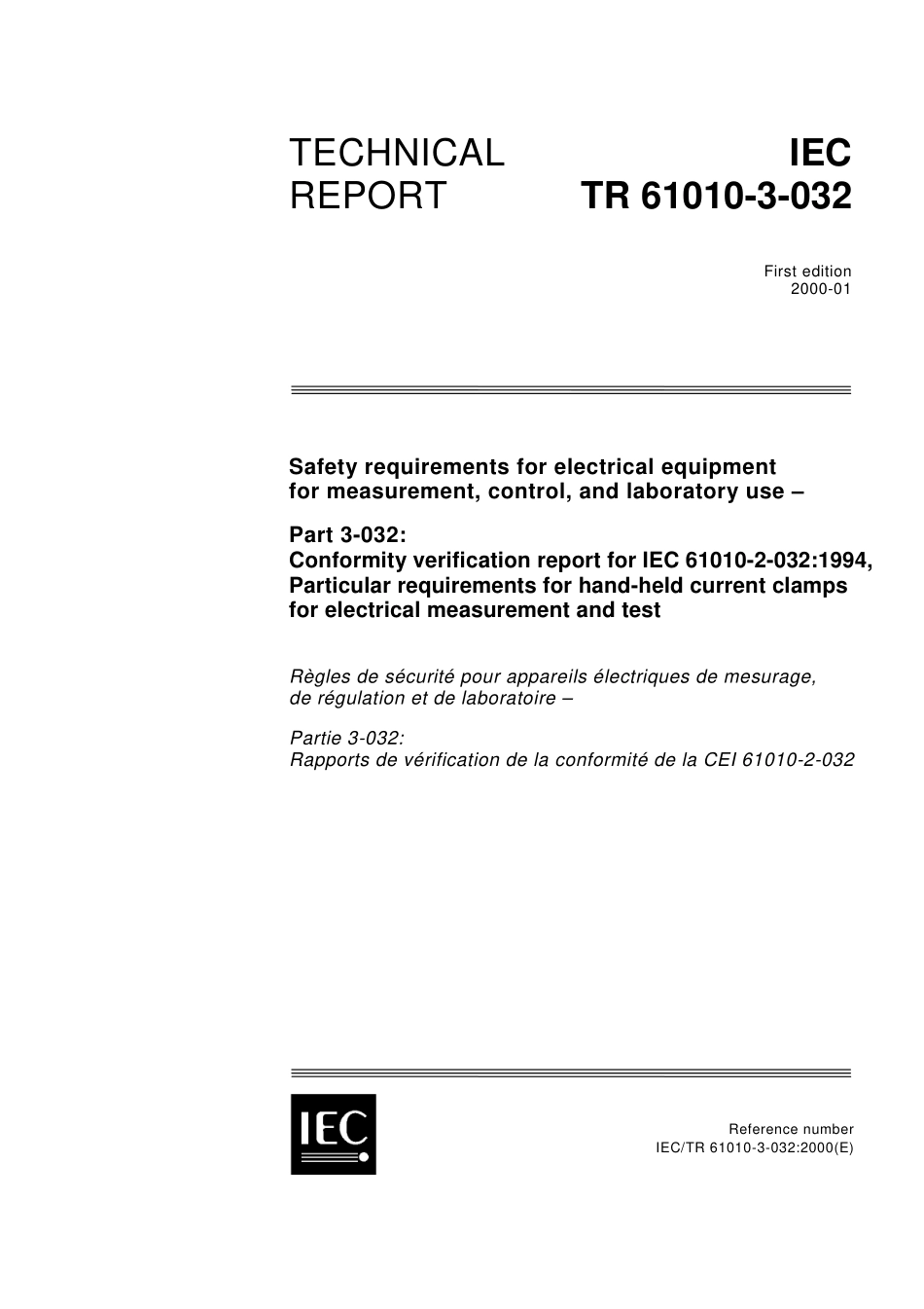 IEC TR 61010-3-032-2000.pdf_第1页