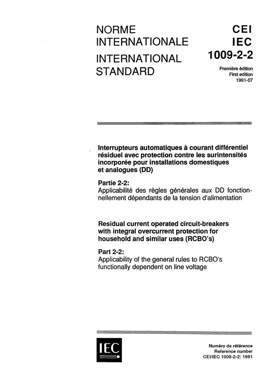 IEC 61009-2-2-1991 scan.pdf_第1页