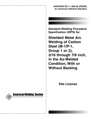 AWS B2.1-1-002-90(R2006) 主要用于管道的、在焊接条件下(M-1／P-1、1或2组)3／36-7／8英寸厚钨极电弧焊的标准焊接程序规范(WPS).pdf