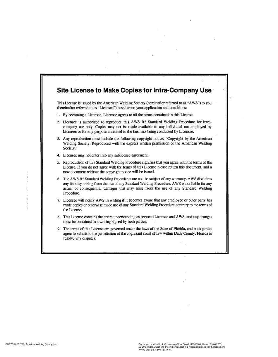 AWS B2.1-1-027-1998 Standard Welding Procedure Specification (WPS) for Self-Shielded Flux Cored Arc Welding of Carbon Steel (M-1／P-1／S-1. Group 1 or 2).pdf_第2页