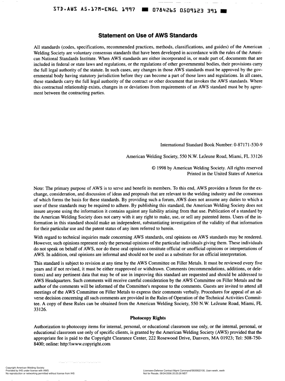 AWS A5.17-97 Specification for Carbon Steel Electrodes and Fluxes for Submerged Arc Welding.pdf_第3页