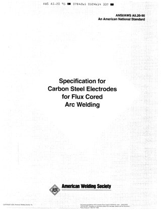 AWS A5.20-95  Specification for Carbon Steel Electrode for Flux Cored Arc Welding.pdf