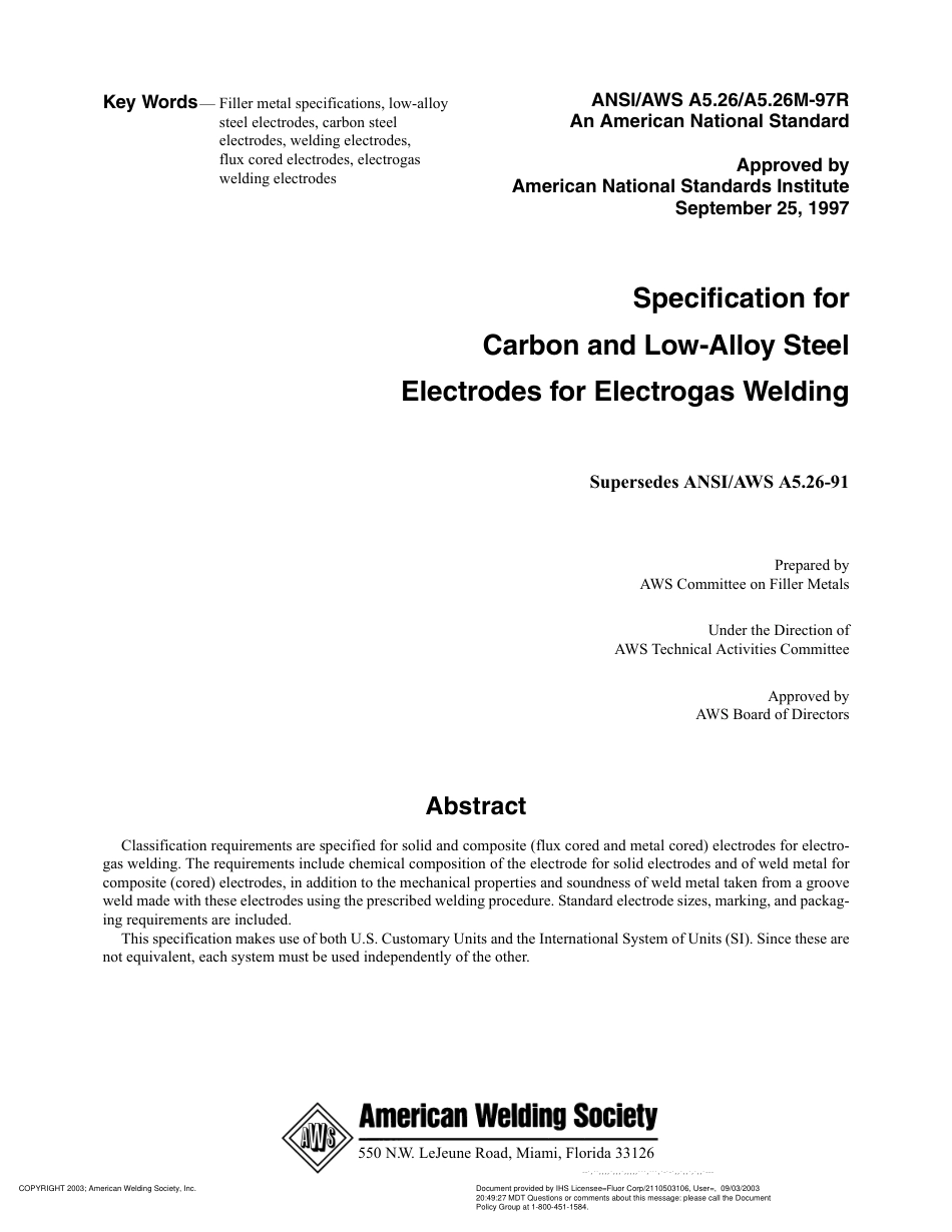 AWS A5.26 A5.26M-97R Specification for Carbon and Low-Alloy Steel Electrodes and Electrogas Welding.pdf_第2页