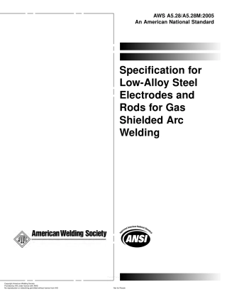 AWS A5.28-A 5.28M-2005 气体保护电弧焊用低合金钢焊条和焊棒.pdf