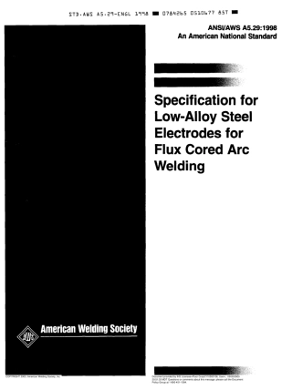 AWS A5.29-98 Specification for Low-Alloy Steel Electrodes for Flux Cored Arc Welding.pdf