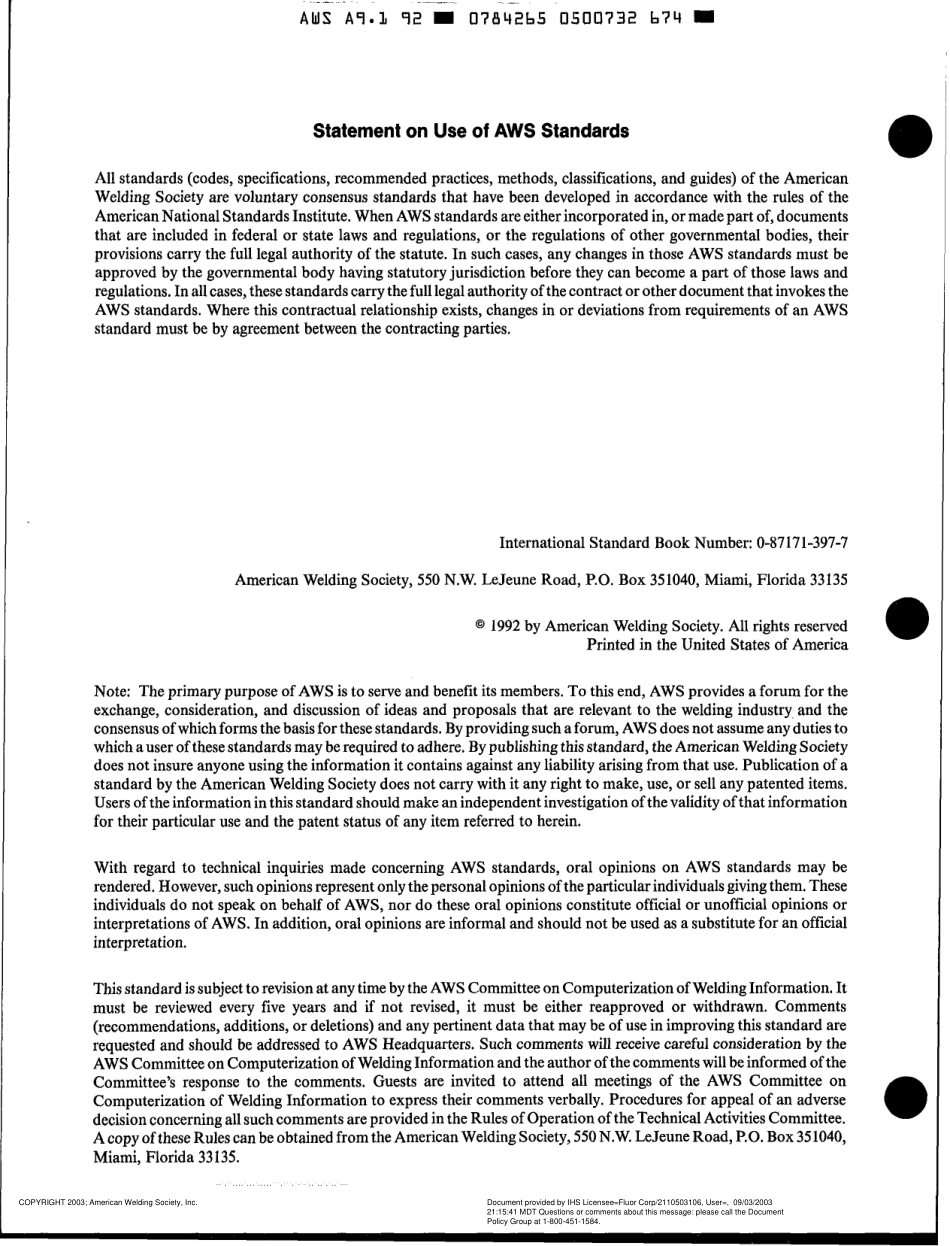 AWS A9.1-92 Standard Guide for Describing Arc Welds in Computerized Material Property and Nondestructive Examination Databases.pdf_第3页