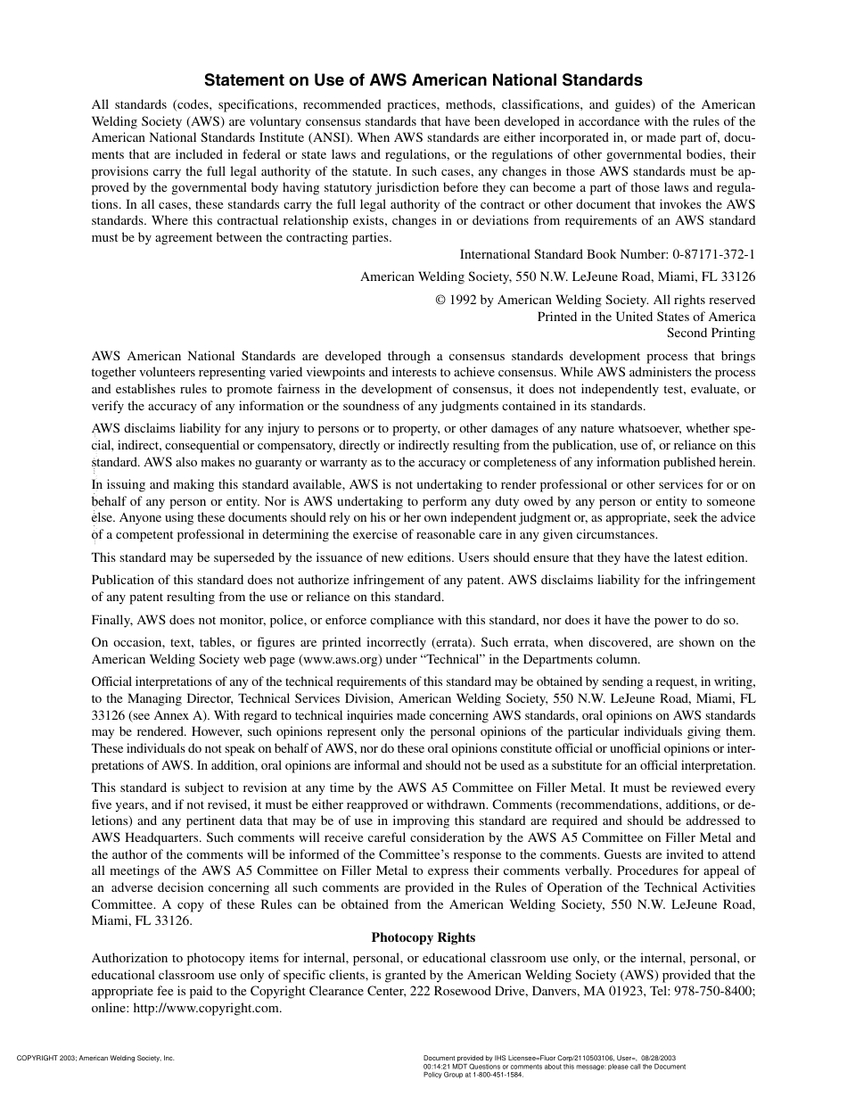 AWS A5.2-92 Specification for Carbon and Low Alloy Steel Rods for Oxyfuel Gas Welding.pdf_第3页