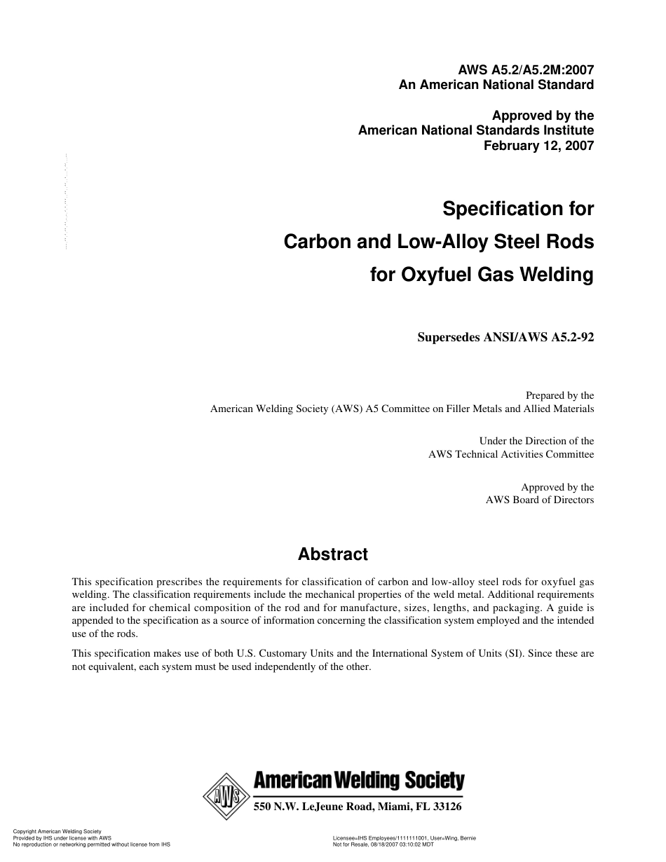 AWS A5.2-A5.2M-2007 氧燃料气焊接的碳钢和低合金钢棒材的规范.pdf_第2页