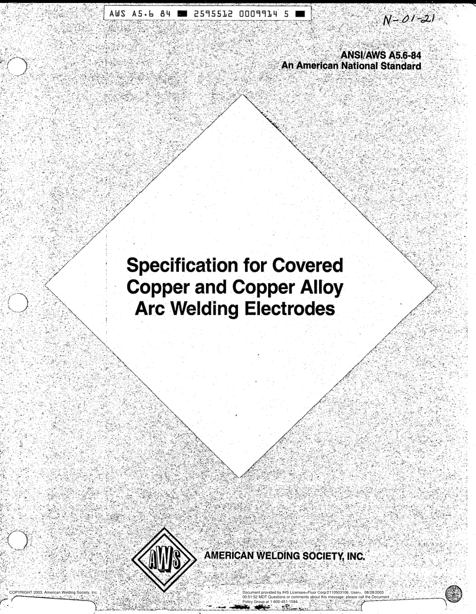 AWS A5.6-84 Specification for Covered Copper and Copper Alloy Arc Welding Electrodes R(1991).pdf_第2页
