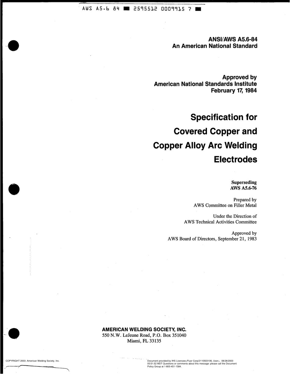 AWS A5.6-84 Specification for Covered Copper and Copper Alloy Arc Welding Electrodes R(1991).pdf_第3页