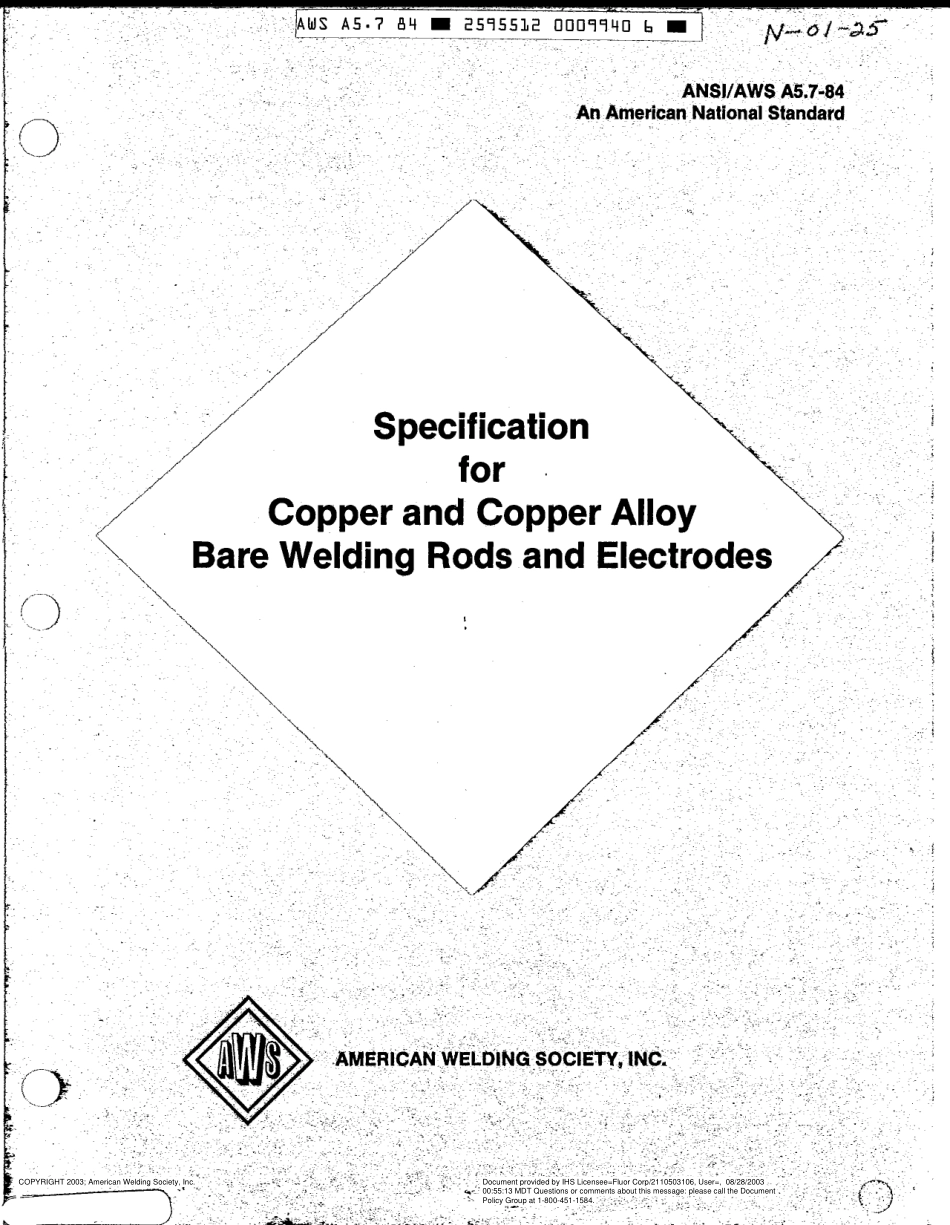 AWS A5.7-1984 铜和铜合金裸焊条和电焊条规范.pdf_第2页