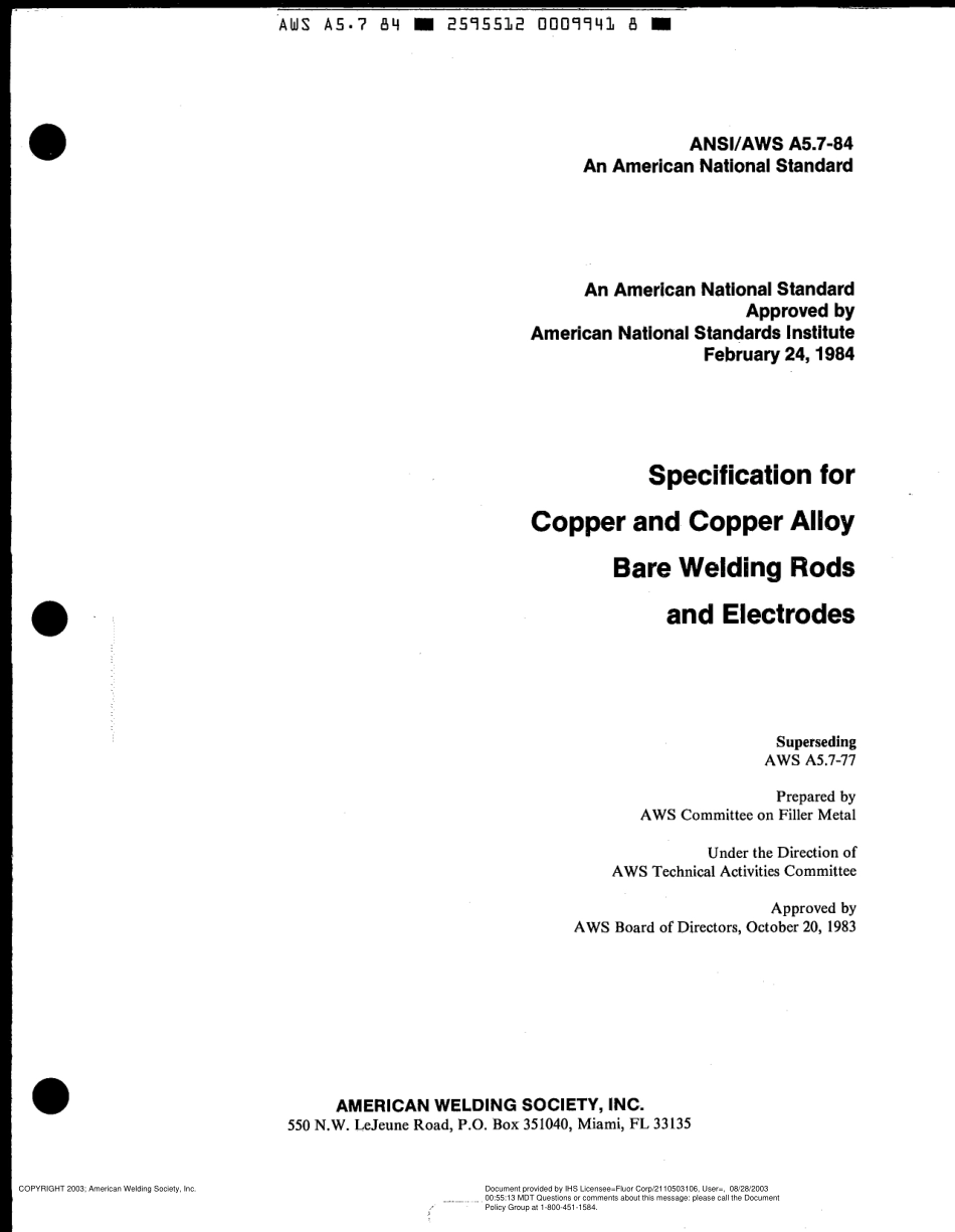 AWS A5.7-1984 铜和铜合金裸焊条和电焊条规范.pdf_第3页