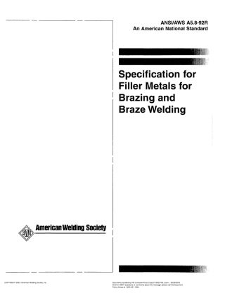 AWS A5.8-92R Specification for Filler Metals for Brazing and Braze Welding.pdf