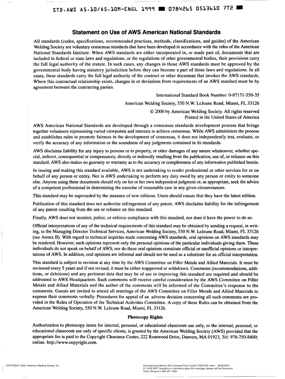 AWS A5.10-99 Specification for Bare Aluminum and Aluminum -Alloy Welding Electrodes and Rods.pdf_第3页