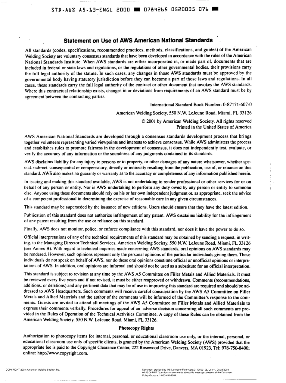 AWS A5.13-2000 Specification for Surfacing Electrodes for Shielded Metal Arc Welding.pdf_第3页