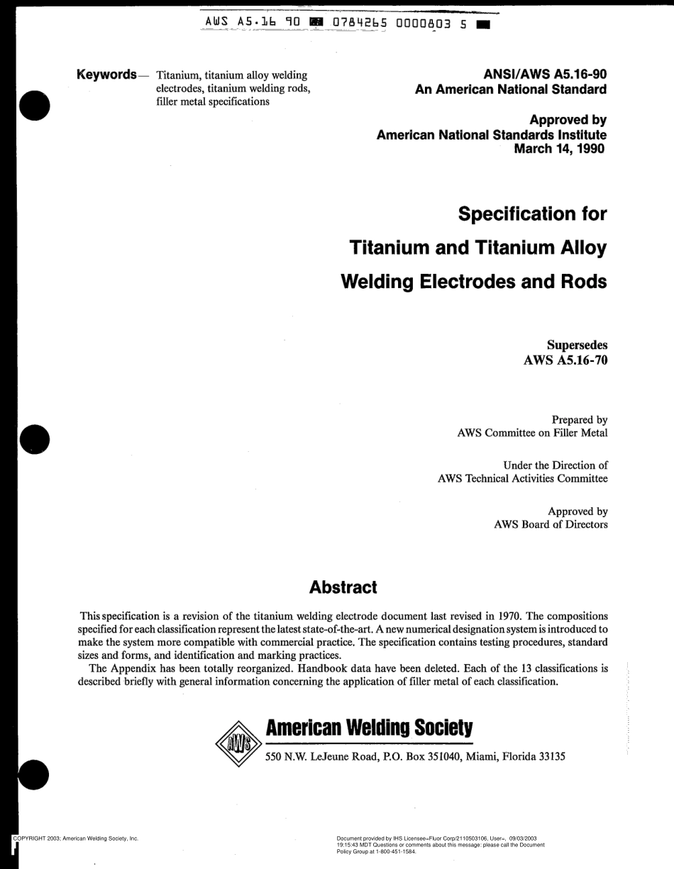 AWS A5.16-90 Specification for Titanium and Titanium Alloy Welding Electrodes and Rods R(1997).pdf_第2页