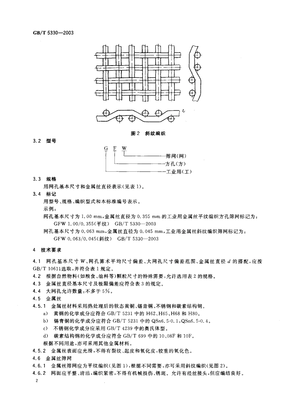 GB T 5330-2003 工业用金属丝编织方孔筛网.pdf_第3页