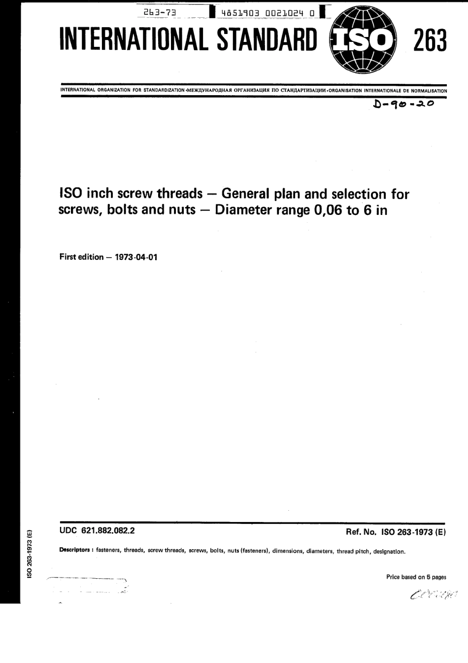 ISO 263-1973.pdf_第1页