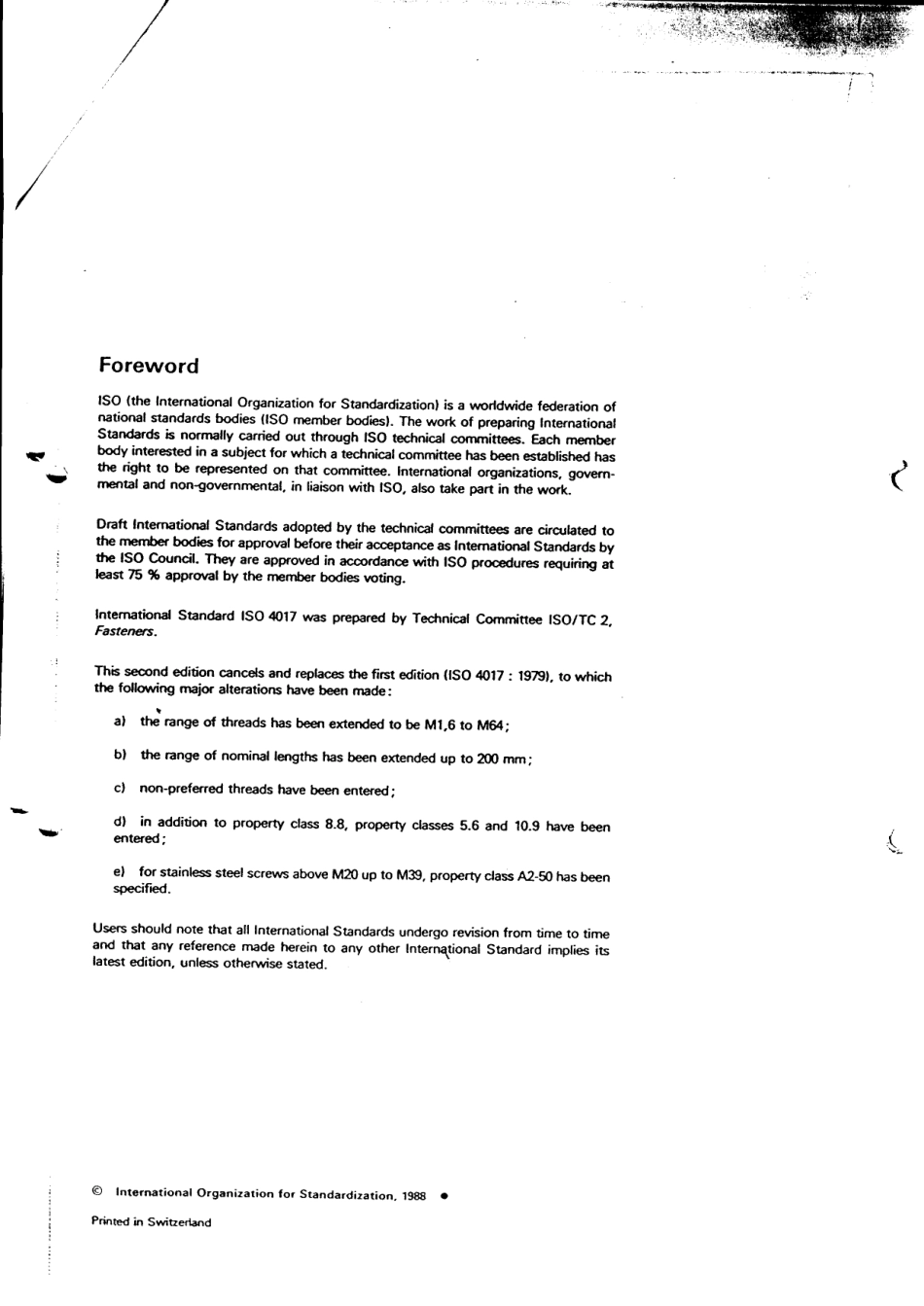ISO 4017-88 六角头螺钉 产品等级A和B级.PDF_第2页