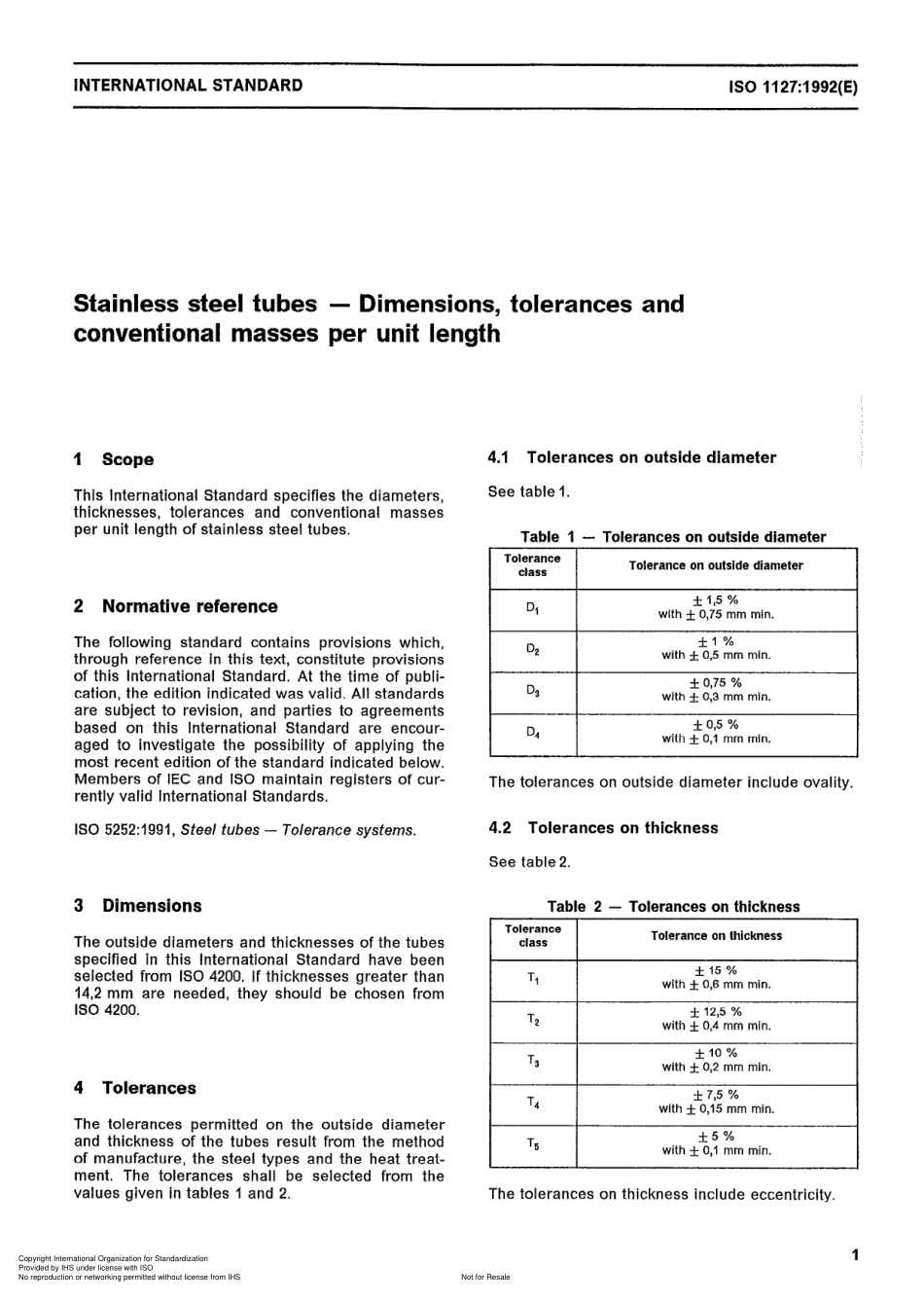ISO 1127-92 Stainless steel tubes -- Dimensions, tolerances and conventional masses per unit length.pdf_第3页